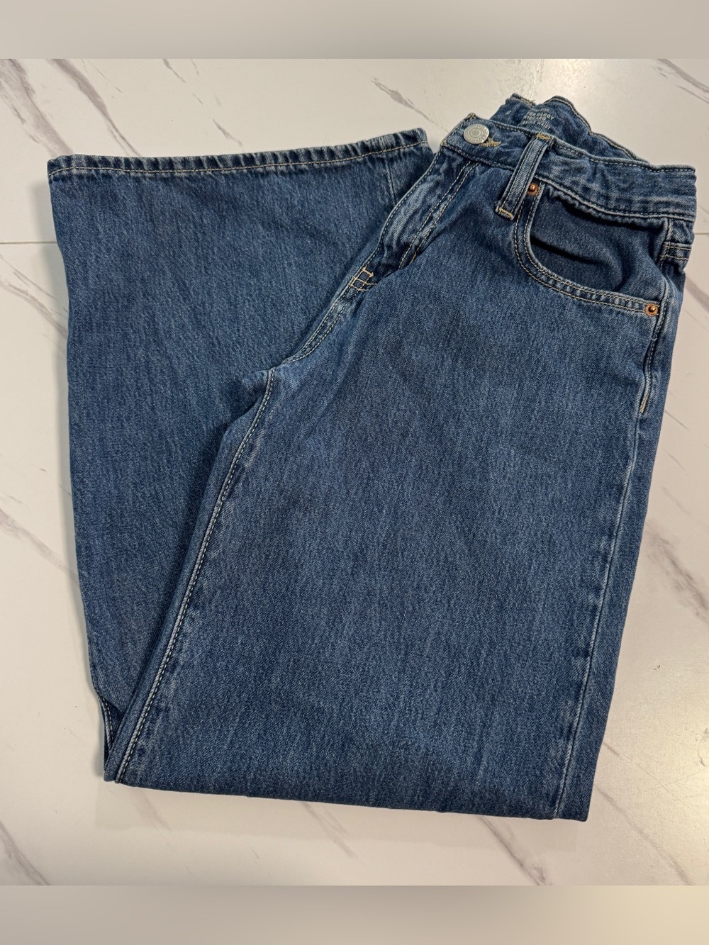 Wide leg jeans 12 old navy dark wash girls
